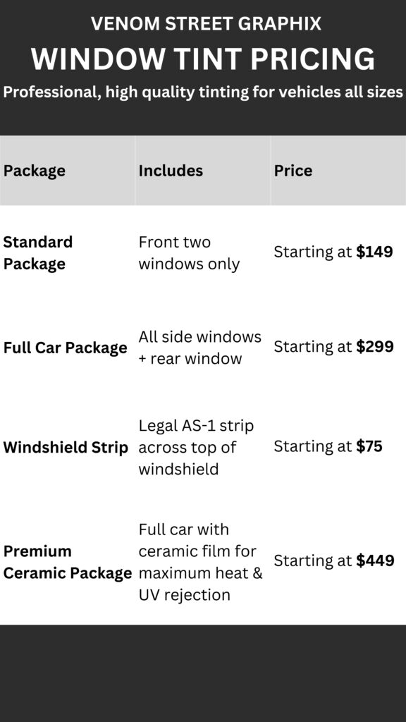 Window Tint Pricing